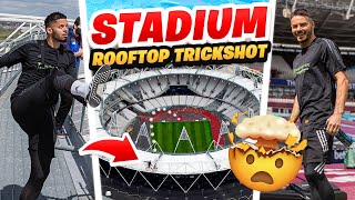 EPIC STADIUM ROOFTOP TRICK SHOT!!! *WORLD RECORD ATTEMPT* 🏟🤯