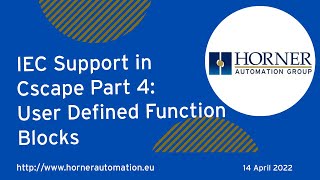 IEC Support in Cscape Part 4: User Defined Function Blocks