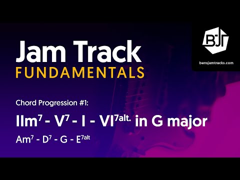 IIm7 - V7 - I - VI7alt. Jam Track in G major - BJTF #1-8