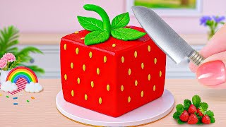 Rainbow Jelly Recipes💗🌈 How To Make Miniature Strawberry Jelly 💞Tiny Sweet