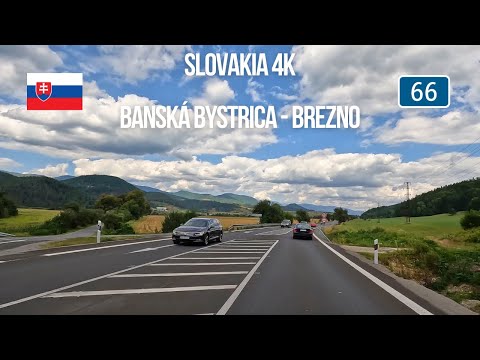 Driving in Slovakia from Banská Bystrica to Brezno on road 66