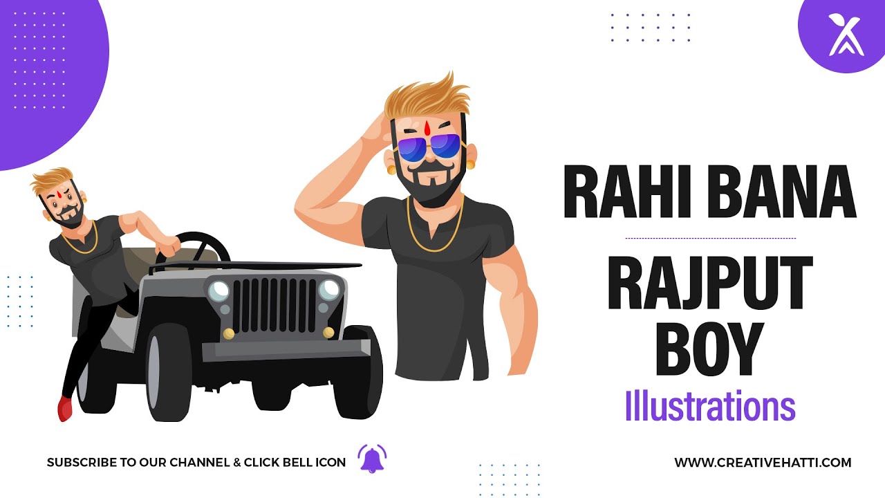Creative Hatti - The Rajput Boy - Vector Characters - Indian Illustration