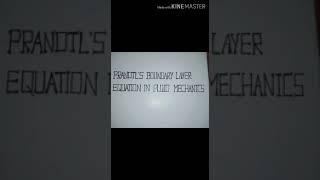 Prandtl's boundary layer equation in fluid mechanics