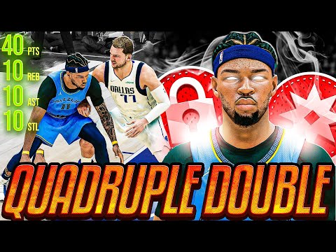 NBA 2K22 PS5 MyCAREER - Quadruple Double vs Luka Doncic! Crazy Windmill CONTACT DUNK!
