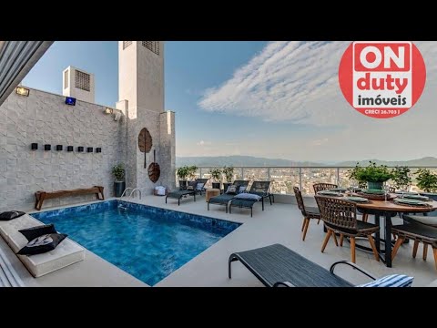 DESLUMBRANTE COBERTURA triplex, PISCINA, Ponta da Praia, Santos/SP; 4 suítes; 39 m². CO0279. Locação