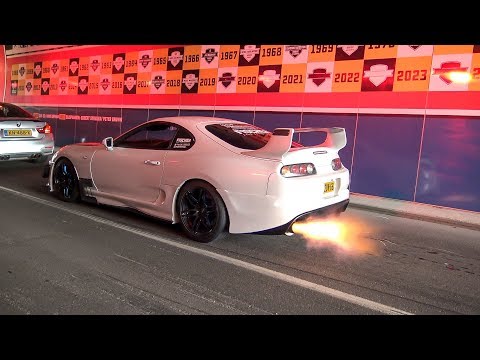 BEST OF Toyota Supra - Burnouts, 2-Step, Accelerations & Flames !