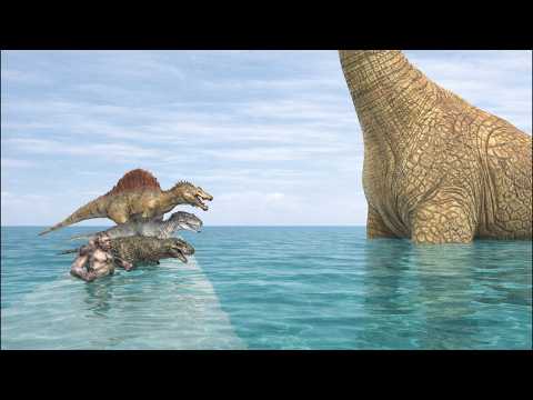 Spinosaurus, Indominus Rex, T-Rex & Gorilla — Only One Successfully Saves the Stranded Dinosaur