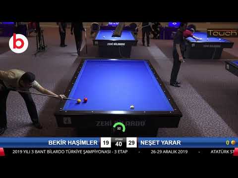 BEKİR HAŞİMLER & NEŞET YARAR Bilardo Maçı - 2020 TK 1.ETAP ANTALYA-3.ÖN ELEME