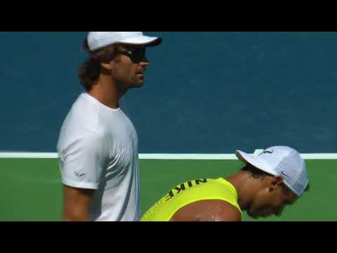 Rafael Nadal training with Fernando Verdasco at US Open 2017. (Full HD/60fps)