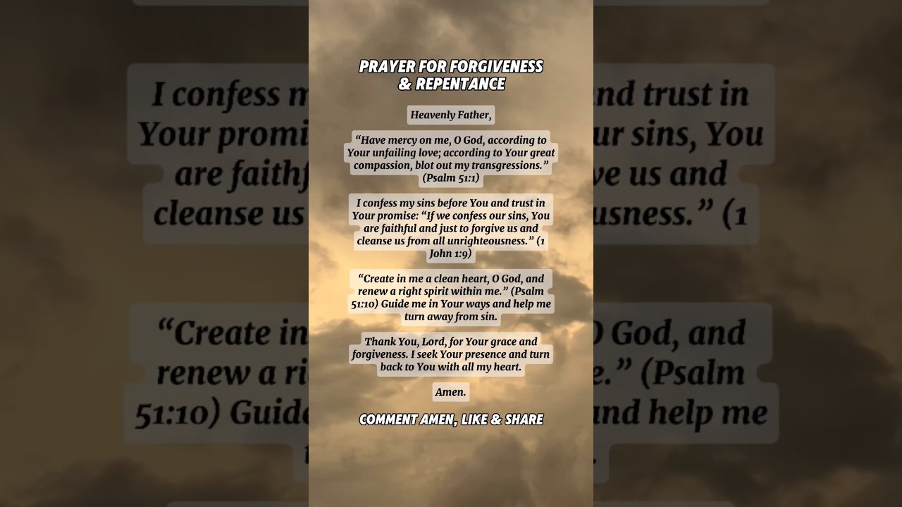 Powerful Prayer for Forgiveness & Repentance #prayerforforgiveness