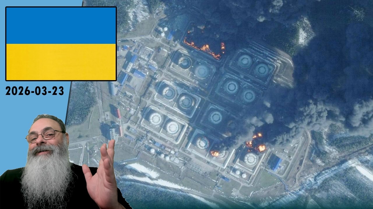 #Ucrânia 2026-03-23: UCRÂNIA faz GRANDE ATAQUE contra PORTO de PRIMORSK em LENINGRADO, que é FECHADO