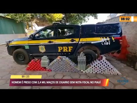 Homem eÌ preso com 2,4 mil maços de cigarro sem nota fiscal no PiauiÌ 23 08 2021