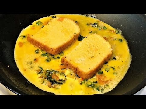Indian Egg Omelette Sandwich | How to Make One Pan Egg Toast | Easy Quick Breakfast | Bread Omelette