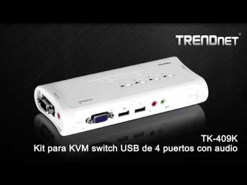 TRENDnet KVM Switch 4-Port VGA/USB/Audio mit Kabeln