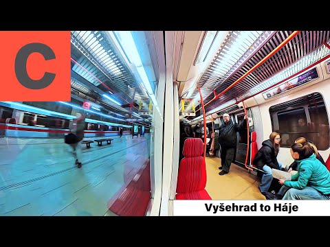 Prague Metro Line C: Vyšehrad → Háje | Full Journey