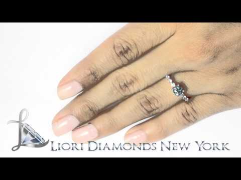 FD-SOLD-077 - 0.98 Carat Fancy Blue Round Diamond Engagement Ring 14k White Gold