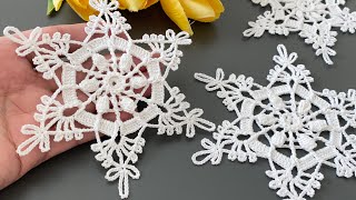 ❄️This Crochet Snowflake is Incredibly Beautiful🌟 Motif Pattern Tutorial for Beginners