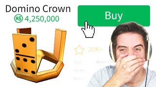 BUYING THE 4 MILLION ROBUX GOLD DOMINO CROWN IN ROBLOX