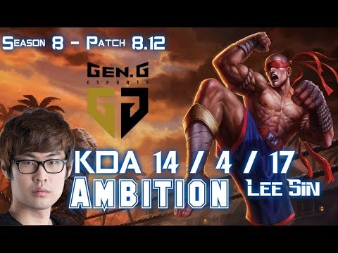 GEN Ambition LEE SIN vs NOCTURNE Jungle - Patch 8.12 KR Ranked