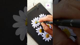 How to paint White Daisies in acrylics | Easy flower painting Day-106