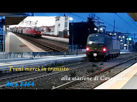 LE SIEMENS ALLA RISCOSSA: TRENI MERCI IN TRANSITO ALLA STAZIONE DI CONEGLIANO