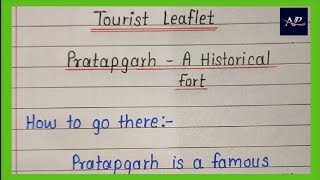 Tourist Leaflet | Pratapgarh Fort Tourist Leaflet writing |