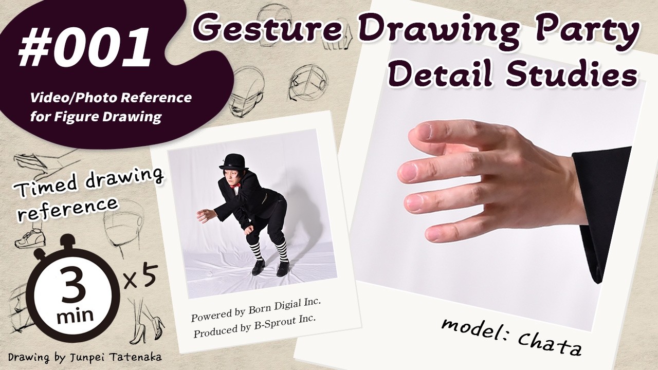 GESture DRAWing Party Detail Studies:  #001 Chata/チャタ　－Video/Photo Reference for Figure Drawing－