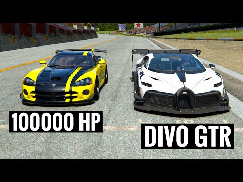 100000 HP Dodge Viper Penta Turbo vs Bugatti Divo GTR at Special Stage Route X