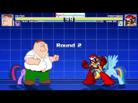 Peter Griffin & Twilight Sparkle VS Proto Man & Rainbow Dash In A MUGEN Match / Battle / Fight