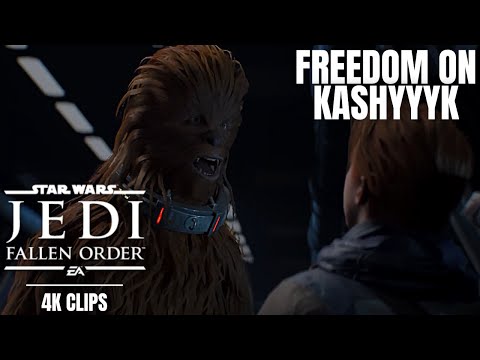 Cal Frees The Wookiee Slaves, Security Droid Boss Fight | Star Wars Jedi Fallen Order 4K Clips