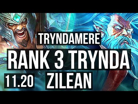 TRYNDAMERE vs ZILEAN (MID) | Rank 3 Trynda, 4/1/3 | TR Master | v11.20