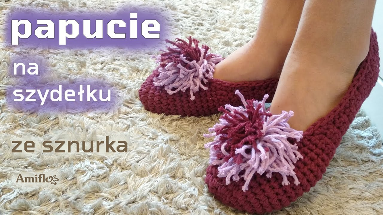 Łatwe papucie na szydełku (ze sznurka) / How to crochet easy slippers