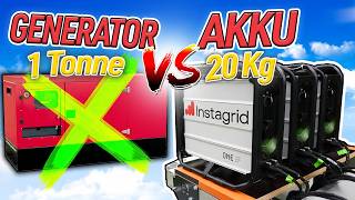 20 Kilo AKKU schlägt 1000 Kilo Stromerzeuger! Neue 400V Instagrid im Praxis TEST