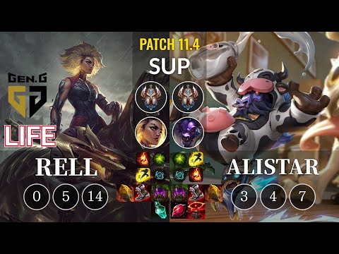 GEN Life Rell vs Alistar Sup - KR Patch 11.4