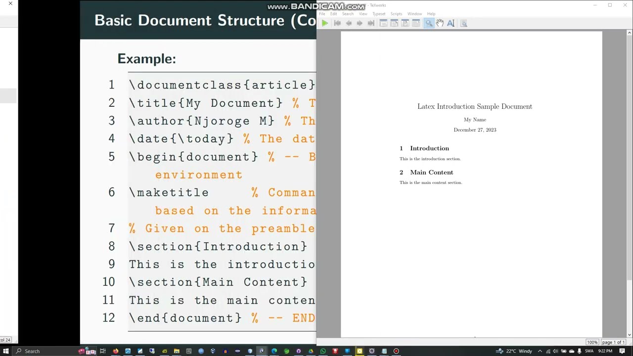 03 - LaTeX 101: Basic Document  Structure