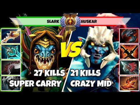 SLARK (Carry) vs HUSKAR (Mid) - Epic Battle Of Immortal Rank Dota 2 Players - Z Dota 2