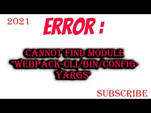 Error Cannot Find Module Webpack Cli Package Json