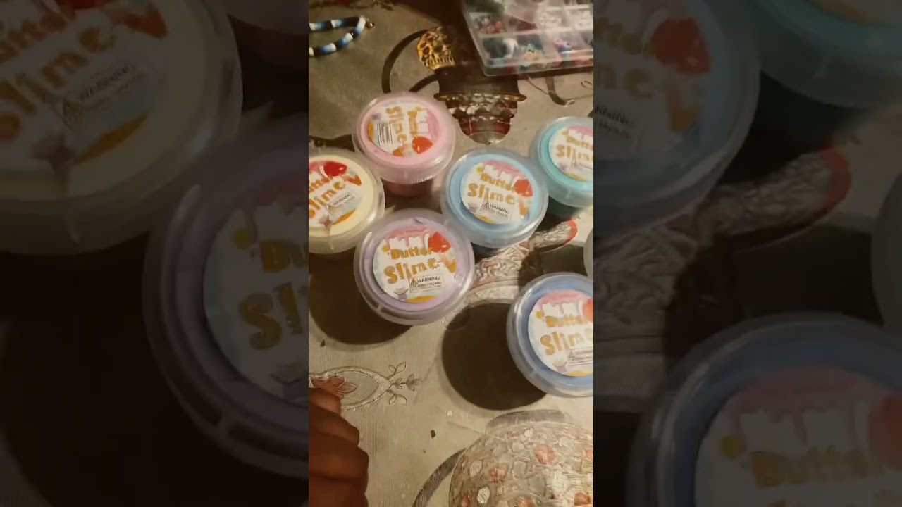 New slimes from Amazon came in the mail today!!! #slime #amazon #rainbow #butterslime #7slimes