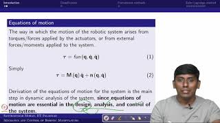 Lecture 23 - Introduction to robot dynamics and Lagrange-Euler method