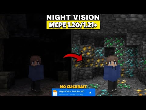 🔥EPIC Night Vision Texture Pack for MCPE 1.20+🌙