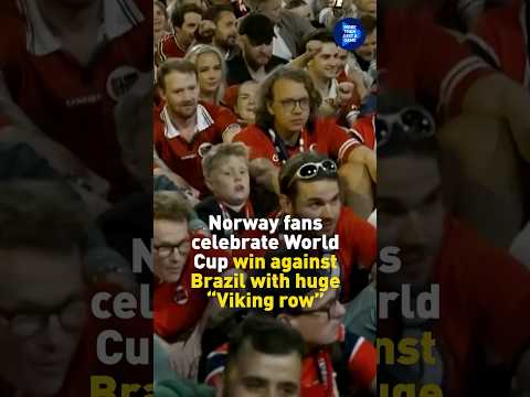 Norway fans celebrate World Cup win against Brazil with huge 