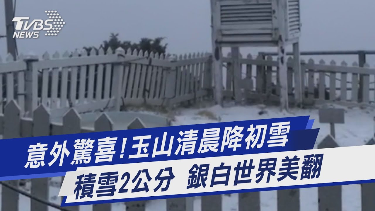 玉山下雪了!降入冬第一場雪 積雪2公分持續降雪中