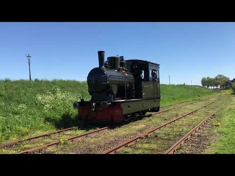 Dutch historic steam tram in the town of Medemblik - First person POV