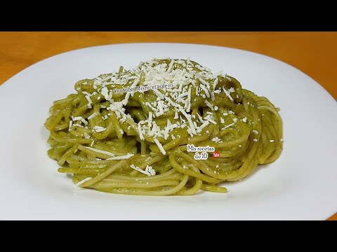 ESPAGUETI VERDE CON CHILE POBLANO FACIL Y CREMOSO