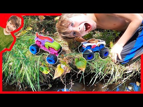 Monster Trucks Painting and Pond Adventure