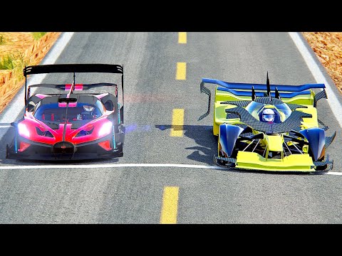 Bugatti Bolide GTR vs Red Bull X Vision 2030 - Desert Drag Race