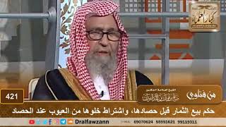 حكم بيع الثمار قبل حصادها، واشتراط خلوها من العيوب عند الحصاد – الشيخ صالح الفوزان image