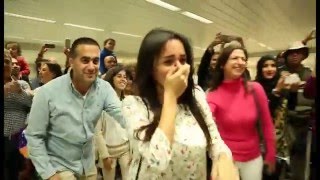Video thumbnail of "Bruno Mars Marry You Flash Mob Proposal Jacob and Eliane - Beirut Rafic Hariri International Airport"