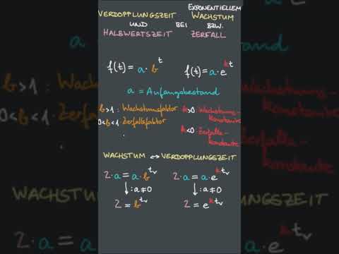 Doubling time and half-life for exponential growth or decay