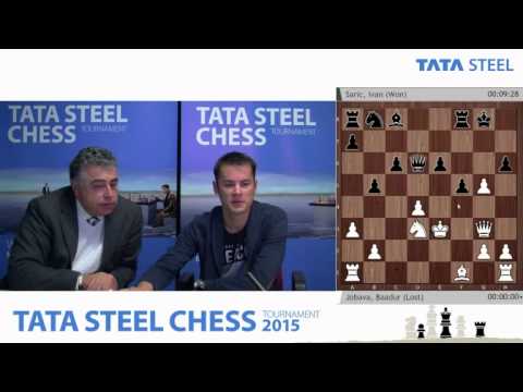 Ivan Saric discusses about his win against Baadur Jobava - Tata Steel Chess Tournament 2015